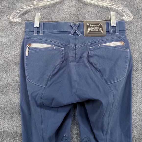 Euro Star Women's Equestrian Breeches Pants Blue S 5-Pocket Zip Fly Tapered Leg - Picture 5 of 13